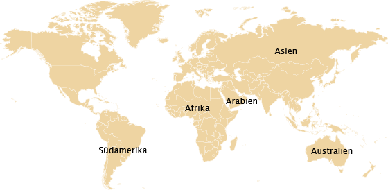 Weltkarte Asien Arabien Afrika Südamerika